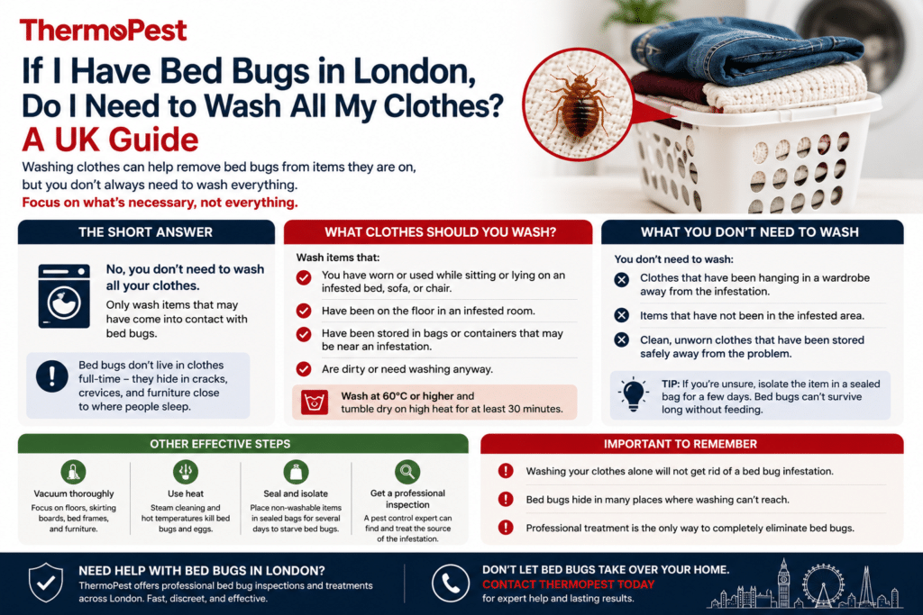 if i have bed bugs do i need to wash all my clothes If I Have Bed Bugs in London, Do I Need to Wash All My Clothes? A UK Guide